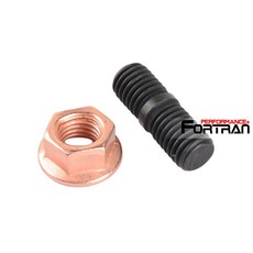 排龜黑鐵 SCM435 雙頭牙螺絲/鍍銅防滑螺母組 M10x1.5mm 總長29mm 小空間適用