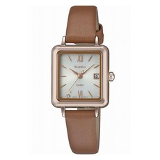 CASIO 卡西歐 SHEEN 女款太陽能皮革腕錶 SHS-D400CGL-7AJF