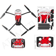 SUNNYLIFE DJI Mavic 3 機身 RC-N1 遙控器 3M材質卡通貼紙全套【高雄現貨】, 紅色、白色, 1個
