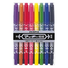 ZEBRA 斑馬牌 Mckee超細油性雙頭簽字筆 8色組, 1個, 混色