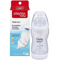 Playtex 奶瓶 M號 266ml, 透明, Slow階段(3個月以上)