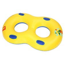 BO雜貨 24H出貨加厚ABC帶把手親子8字游泳圈 充氣浮排 浮圈 雙人泳圈 滑水圈漂流圈 水上休閒用品