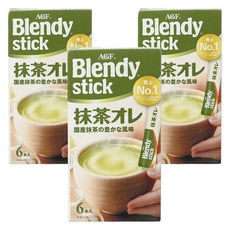 AGF Blendy 抹茶歐蕾隨行包, 9.7g, 6條, 3盒