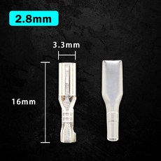 川木 冷壓接線連接端子插簧 2.8mm 4.8mm 6.3mm 優質加厚附保護套, 1個, 無