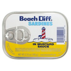 Beach Cliff 沙丁魚罐頭 芥末醬味, 1盒, 106g
