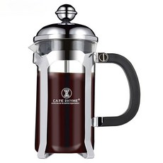 CafeRhyme 法式濾壓壺, 1個, 銀