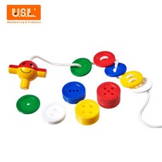 USL遊思樂 穿繩/堆高小鈕釦(220pcs) - 兒童益智玩具，訓練手眼協調，激發創造力