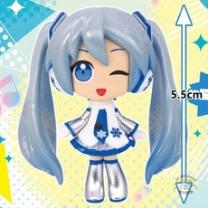 正版日版初音未來鏡音連鏡音鈴可愛手辦公仔扭蛋玩具小擺件, 雪初音