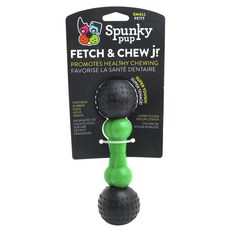 spunky pup Petch & Chewbone 狗乳膠橡膠玩具 S, 1個, 綠色+黑色