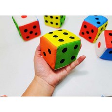 河馬班玩具 幼兒園教具 絨布骰子 泡棉骰子 海綿骰子 安全鈴鐺骰子 7公分歡樂布骰子