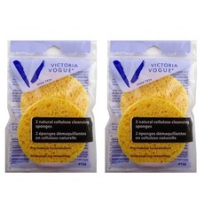 VICTORIA VOGUE 圓形洗臉海綿, 4件, 單色