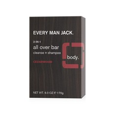 EVERY MAN JACK 多合一洗髮沐浴皂 雪松木香, 1個, 170g