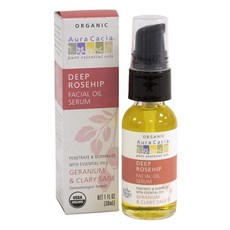 Aura Cacia 玫瑰果臉部護膚油, Geranium+Clary Sage, 1個, 30ml