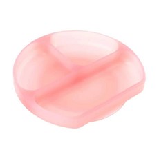 【美國 Bumkins】兒童矽膠防滑餐盤（多色可選）矽膠餐盤／吸盤餐盤／防滑餐盤／學習餐盤, 果凍粉