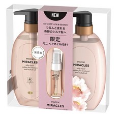 PANTENE 潘婷Miracles Silky Repair山茶花油洗髮精+護髮素+迷你髮油組, 1個