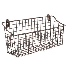 SPECTRUM 復古櫃和壁掛式籃子廚房儲物籃, 青銅