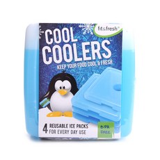 fit&fresh 涼爽的午餐可重複使用的冰袋, 1個, 4件