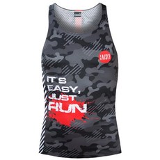 BAISKY百士奇夏季男款迷彩慢跑背心 It s easy Just run 紅色運動上衣