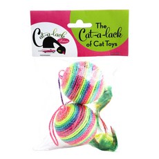 Cat-a-lack 貓玩具彩虹羽毛球, 2件, 混色