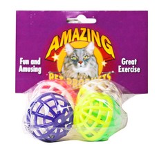 Amazing Pet Products 產品格子叮噹球貓玩具, 4件, 混色