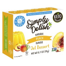 Simply Delish 水果風味無糖果凍 20g, 1盒, Natural Peach Mix