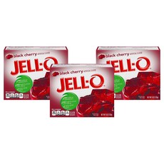 JELL-O 果凍粉 黑櫻桃口味, 3盒, 170g