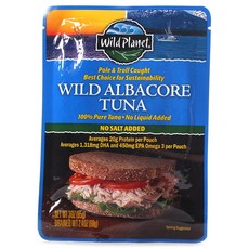 Wild Planet 袋裝無鹽野生長鰭鮪魚, 85g, 1包