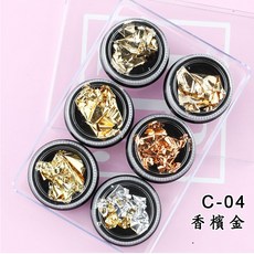 艾薇奈兒美甲飾品錫箔紙6入組 彩色雙面金箔裝飾 DIY指甲金箔絲銀箔絲