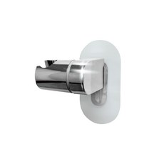 可調式蓮蓬頭壁掛架（附膠貼）- 免釘鑽可調角度蓮蓬頭固定座, 電鍍銀色