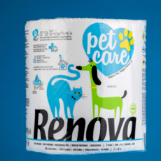 Renova滾筒式寵物清潔紙巾，柔軟親膚，無香精，加厚吸水，多用途清潔, 1包裝, 300個裝