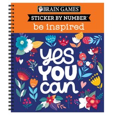 Brain Games - Sticker by Number: Be Inspired - 2 Books in 1 Spiral, New Seasons, 英文, 線圈裝訂