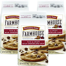 PEPPERIDGE FARM 又薄又脆的牛奶巧克力片, 3包, 196g