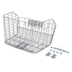 橫式網狀自行車前籃, 1個, 銀