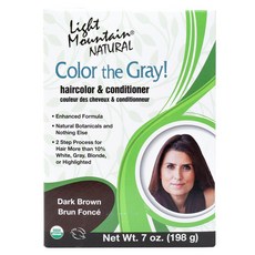 Light Mountain NATURAL Color the Gray遮白護髮染髮劑 198g, 1盒, 深棕色