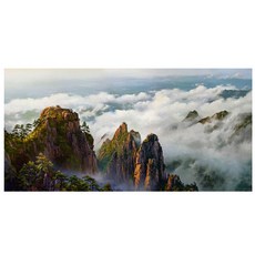 黃山雲海手繪油畫 60 120cm(VF-137), 詳見包裝