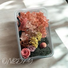ONEDAY 浪漫花園 永生花材料包 花材 玻璃花盅材料包 永生玫瑰材料 DIY 花藝擺件, C （材料包不含花盅）