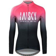 BAISKY百士奇 公路車自行車 女款薄款長車衣 流轉螢光 粉色 輕薄透氣 長袖防曬, 粉