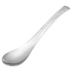 YOSHIKAWA 吉川 槌目紋304不鏽鋼湯匙, 1個, 銀