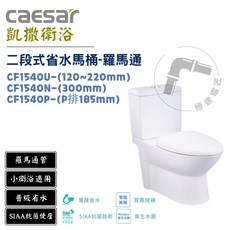 凱撒 Caesar CF1540U/CF1540N/CF1540P 二段式省水馬桶 羅馬通 小空間適用 普級省水 SIAA抗菌便座, CF1540P-(P排185mm)