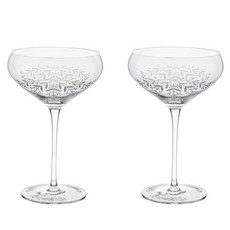 TWINE Garden Party Floral Crystal Cocktail Coupe 雞尾酒杯, 2件