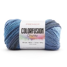 Premier Yarns Colorfusion 粉彩粗款亞克力編織線, 100m, Blue Jeans, 1個