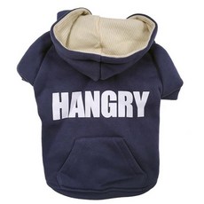 fabdog HANGRY 保暖內襯寵物狗連帽T恤, Navy+White, 1個