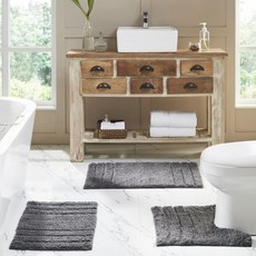 Olivia Grey Erin 棉質浴毯防滑墊 3 件套, 1個, 灰色的