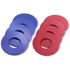 GoSports 粉末塗層金屬替換遊戲墊圈 8 件裝鐵餅, 紅藍