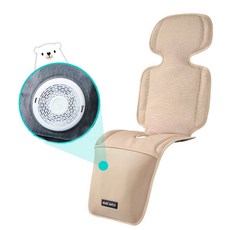 BEBE' Amico 北極熊極地智能風扇涼感墊，透氣網眼，智能溫控，汽車安全座椅/嬰兒推車適用, 奶霜