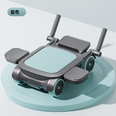 智能 自動回彈 靜音, 健腹輪【一體成型】-藍色單品+配跪墊