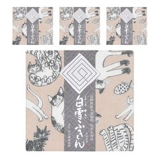 Shirayuki 垣谷纖維Shirayuki白雪京友禪染萬用巾 貓咪款(米色), 4個