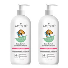 ATTITUDE Nature+Technology奶瓶&餐具洗潔精 無味, 2個, 1L