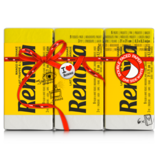 Renova 抽取式清潔用手帕紙巾 黃色(芒果), 6包, 9張