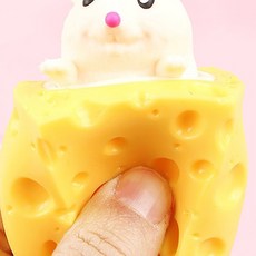 起司老鼠捏捏樂 舒壓玩具, 白色